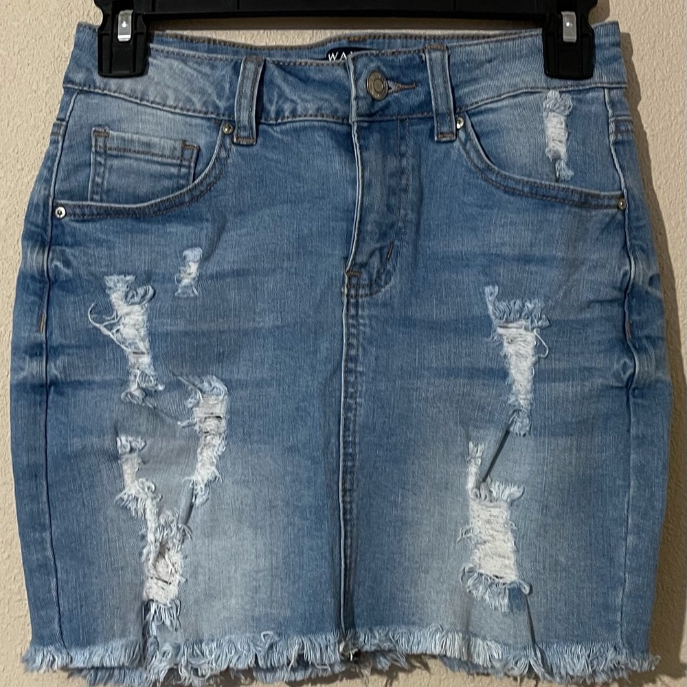 Wax Jean Skirt